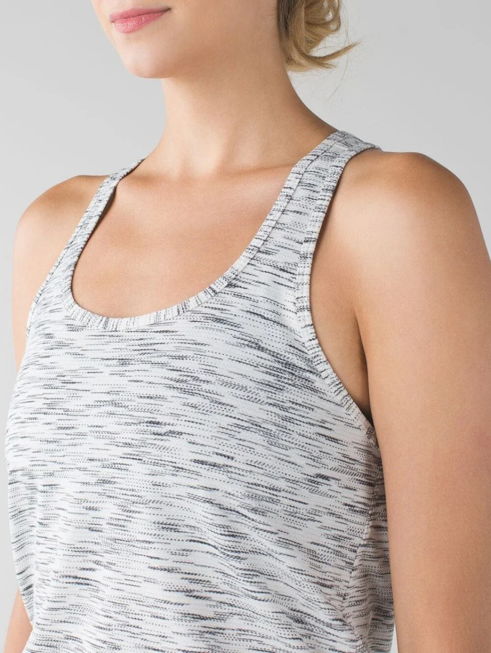 Lululemon Split Back Racerback Tank Ivory Gray Size 4 Sleeveless Yoga Tie Back